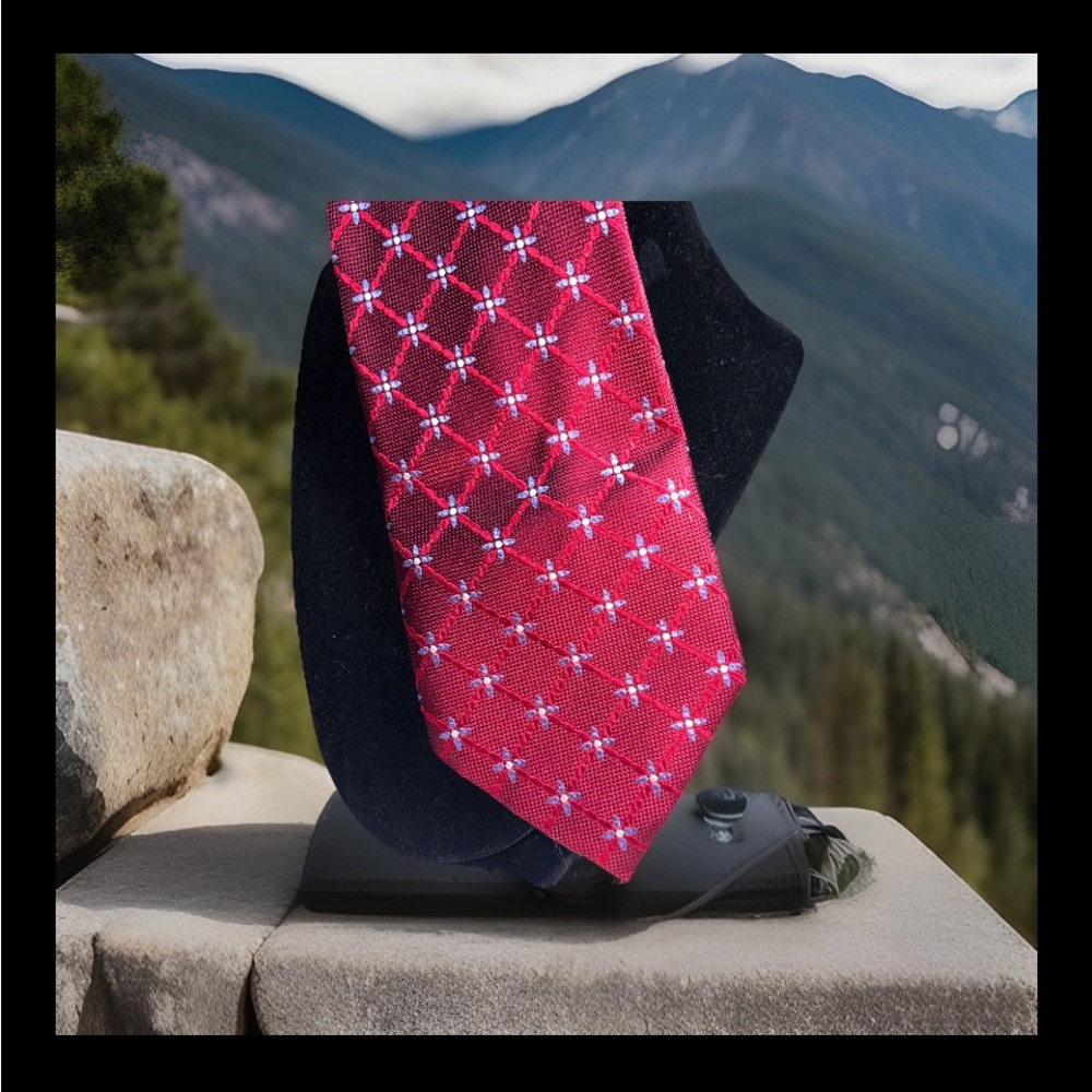 Elegant Red Patterned Men's Tie Henry Jacobson